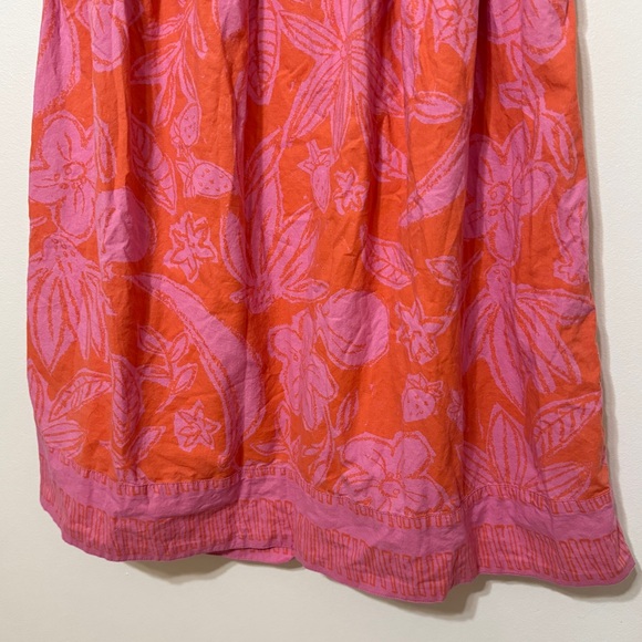 Free People Floral Maxi Skirt Size Large Pink Orange Copa Cabana Tropical Summer - Picture 5 of 9